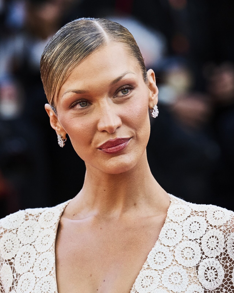 Bella Hadid: White crochet dress