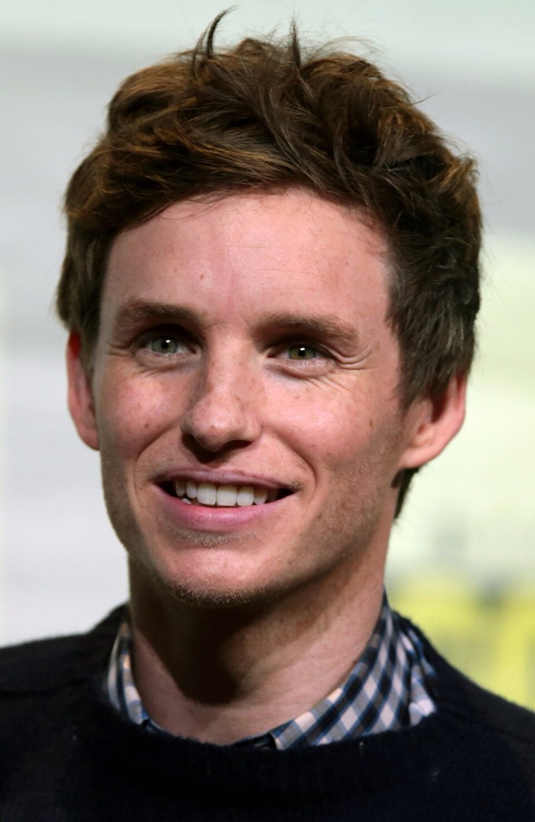 Eddie Redmayne: Gingham shirt and navy knit
