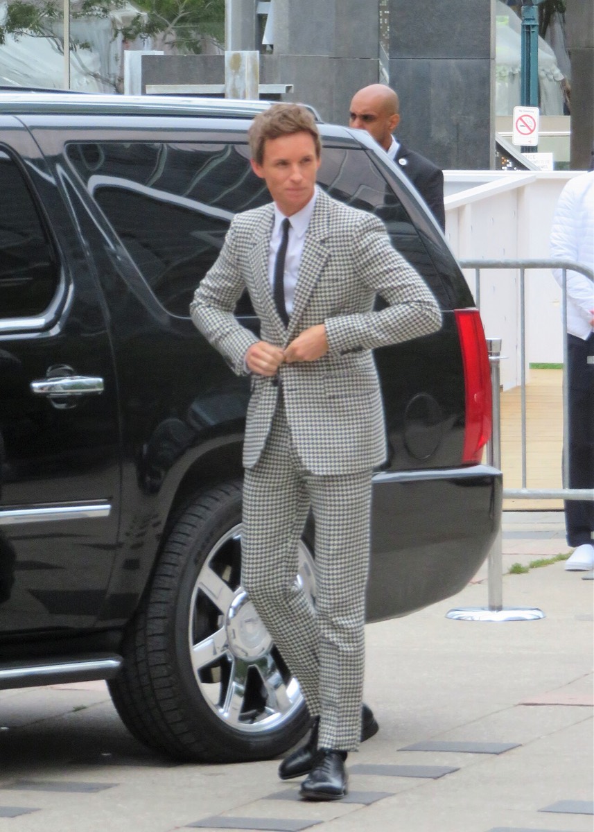 Eddie Redmayne: Houndstooth suit and black tie