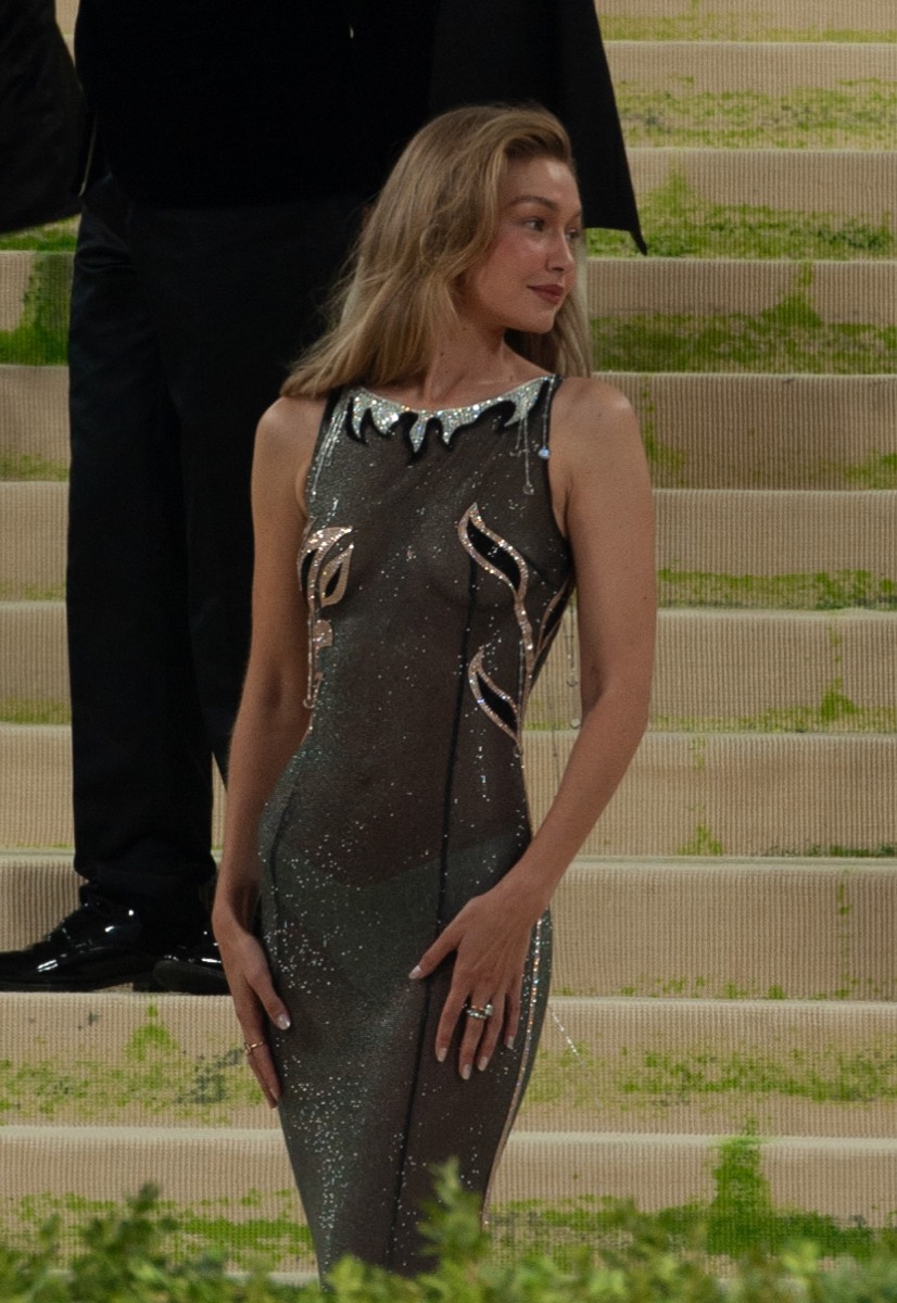 Gigi Hadid: Sheer embellished dress