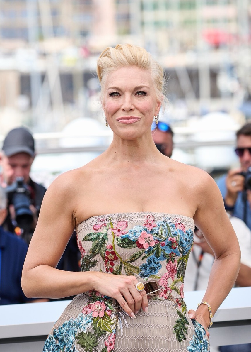 Hannah Waddingham: Floral strapless gown