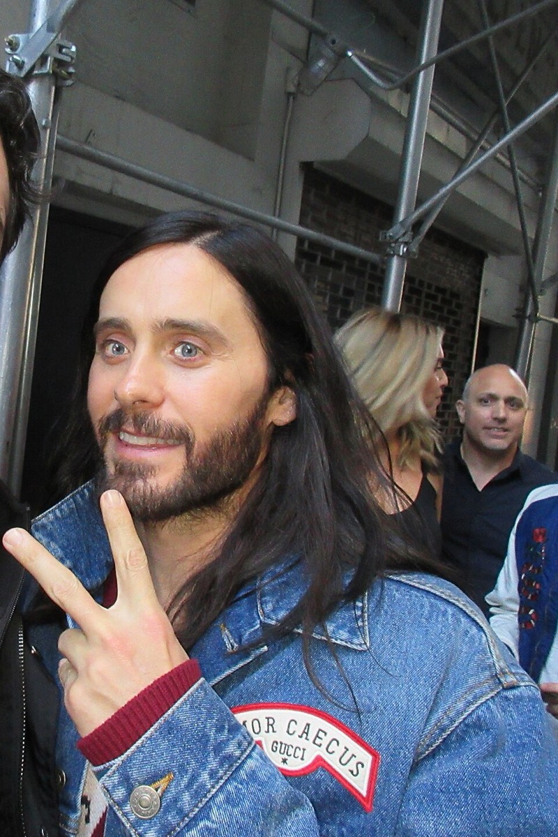 Jared Leto: Gucci-style denim jacket with patches