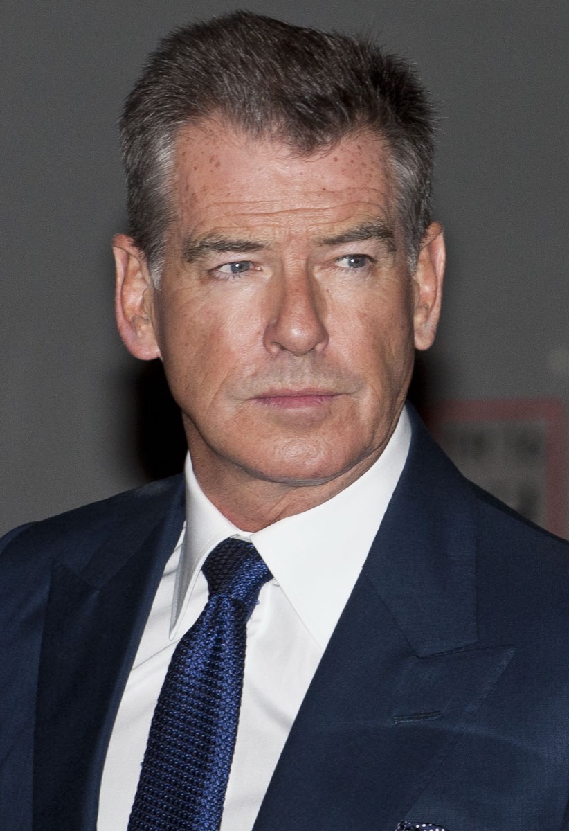 Pierce Brosnan: Navy suit and textured tie