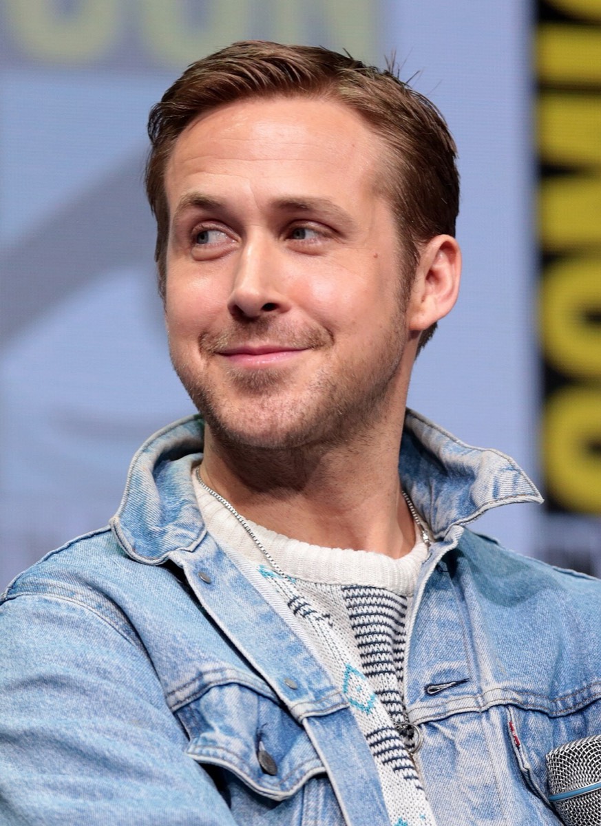 Ryan Gosling: Denim jacket and striped tee